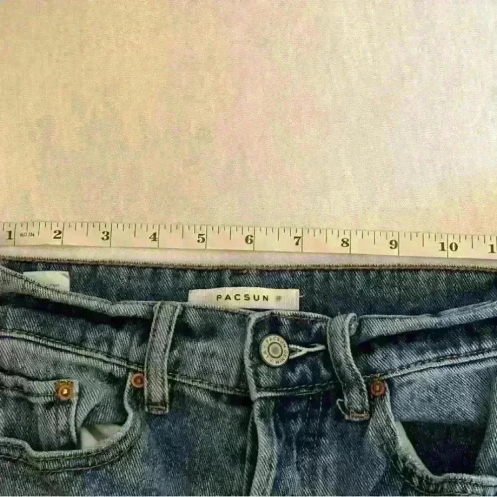 PacSun Women's Baggy Denim Jeans Distressed Wide Leg Button Fly Wide Leg Size 24